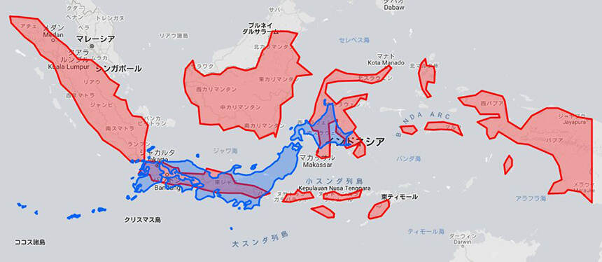 日本とインドネシアの地図を比較してみた インドネシアは意外と大きい マタログマガジン